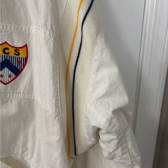 Le Coq Sportif Cream Bomber Jacket with Stripes - Picture 7 of 8